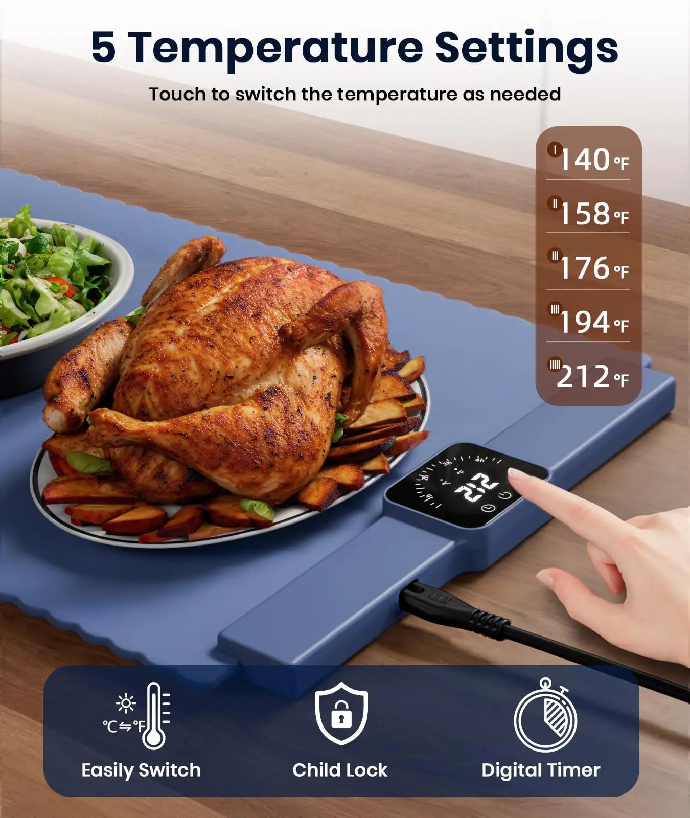 WarmServe: Electric Warming Mat with Timer and Child - Lock - starbuyshop