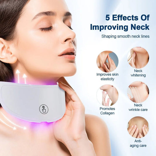 LED Neck Mask for Wrinkle Reduction – Skin Tightening & Rejuvenation with 7 - Color Light Therapy - starbuyshop