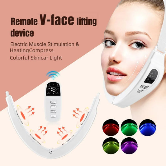 V - Shape Face Slimming Belt – Lift, Sculpt & Glow with LED & Heat Therapy - starbuyshop