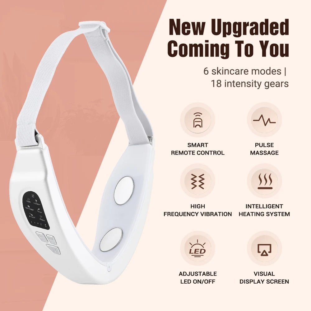 V - Shape Face Slimming Belt – Lift, Sculpt & Glow with LED & Heat Therapy - starbuyshop