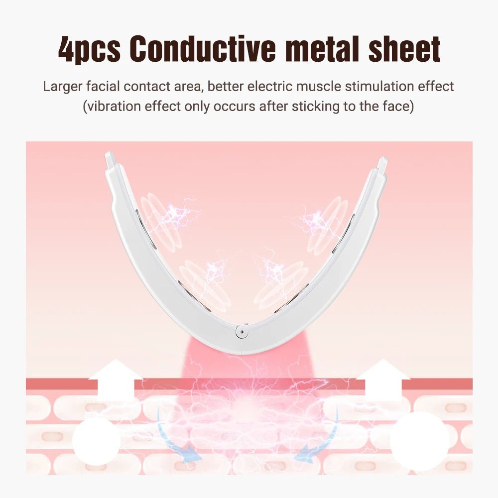 V - Shape Face Slimming Belt – Lift, Sculpt & Glow with LED & Heat Therapy - starbuyshop